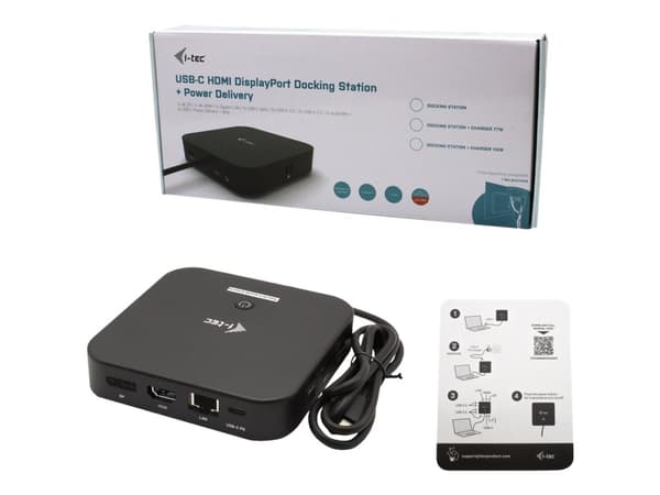 i-Tec - Dokkingstasjon - USB-C 3.1 / Thunderbolt 3 - HDMI, DP++ - 1GbE - 100 watt