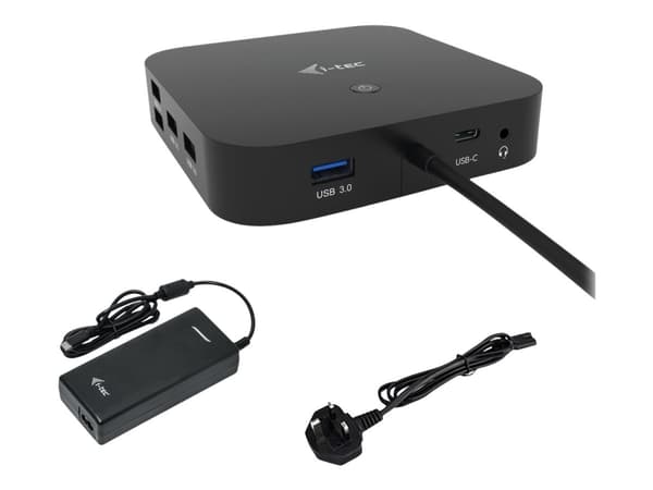 i-Tec - Telakointiasema - USB-C 3.1 Gen 2 / Thunderbolt 3 - HDMI, DP - GigE - 112 Watt - med i-Tec Universal Charger 112 W - Europa - Suomi