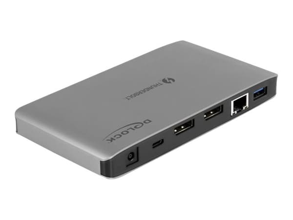 DeLOCK 87777, Langallinen, Thunderbolt 3, 60 W, 3,5 mm, 10,100,1000 Mbit/s, Harmaa