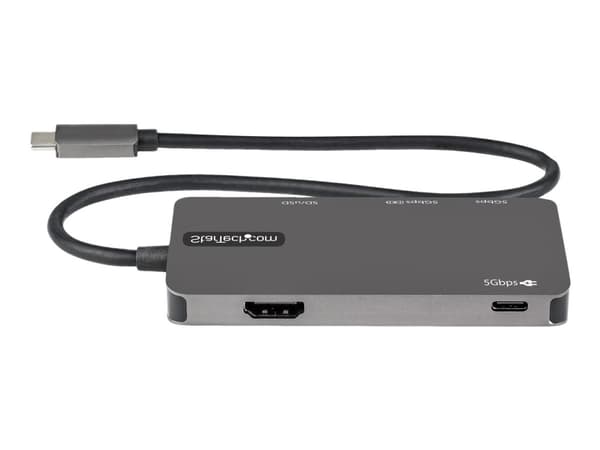 StarTech.com USB C moniporttisovitin, USB-C 4K 30Hz HDMI:hen, 100W Power Delivery Pass-through, SD/MicroSD-korttipaikka, 3-porttinen USB 3.0 -keskiti