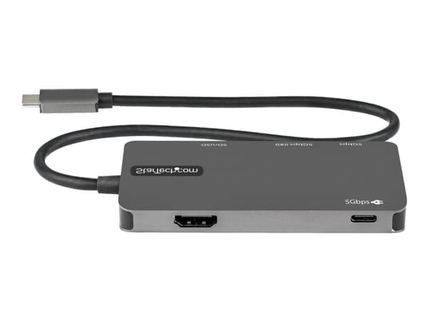 StarTech.com USB C moniporttisovitin, USB-C 4K 30Hz HDMI:hen, 100W Power Delivery Pass-through, SD/MicroSD-korttipaikka, 3-porttinen USB 3.0 -keskiti