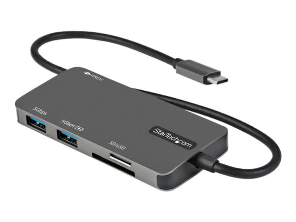 StarTech.com USB C moniporttisovitin, USB-C 4K 30Hz HDMI:hen, 100W Power Delivery Pass-through, SD/MicroSD-korttipaikka, 3-porttinen USB 3.0 -keskiti