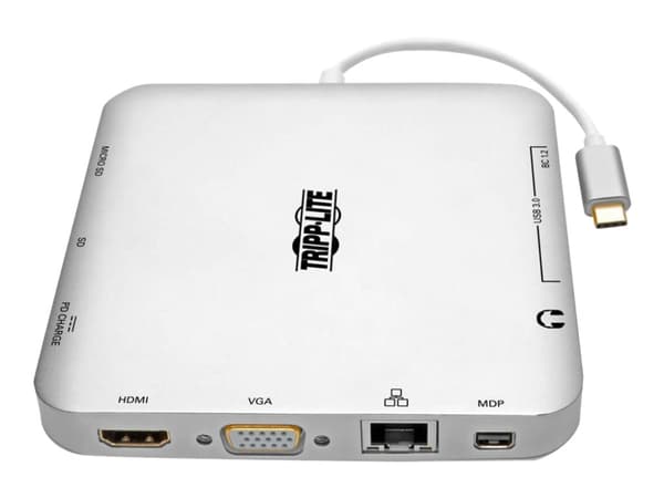 Tripp Lite USB-C Dock Dual Display U442-DOCK2-S 4K HDMI/mDP,VGA,USB 3.2 Gen 1,USB-A/C Hub,GbE,60W PD Charging