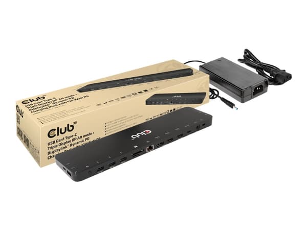 Club 3D - Dockningsstation - USB-C - 2 x HDMI, DP - 1GbE - 120 Watt
