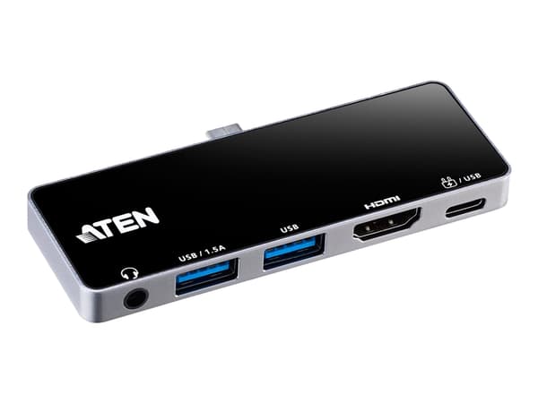 ATEN UH3238, Universaali, USB Type-C, Musta, Hopea