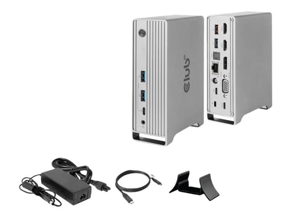 Club 3D - Dokkingstasjon - USB-C - VGA, 2 x HDMI, DP - 1GbE - 120 watt