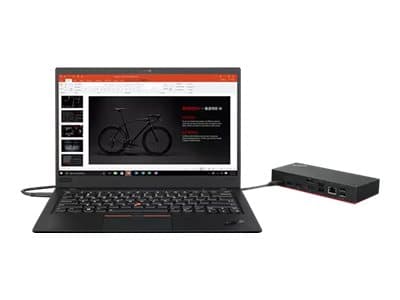 Lenovo 40AY0090UK, Langallinen, USB 3.2 Gen 1 (3.1 Gen 1) Type-C, 10,100,1000 Mbit/s, Musta, 4K Ultra HD, 3840 x 2160 pikseliä