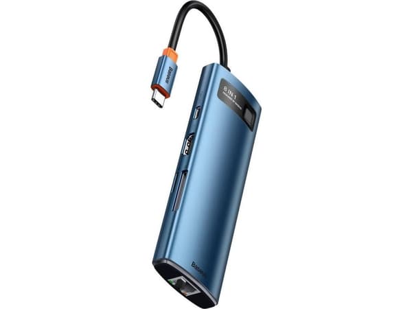Baseus Baseus Metal Gleam HUB USB HUB 8in1 USB-C HDMI Ethernet RJ45 microSD/SD WKWG000103