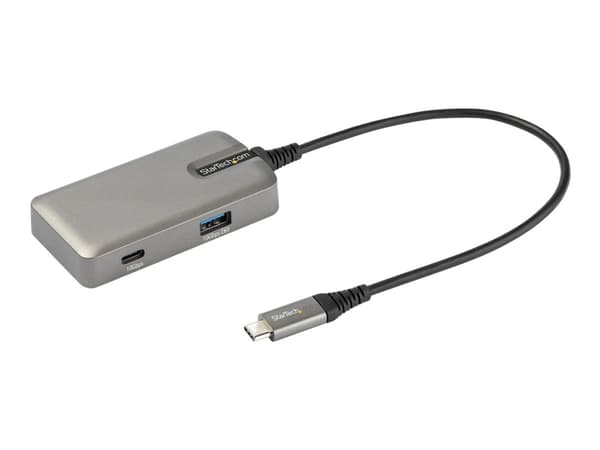StarTech.com USB C Multiport Adapter, USB-C 4K 60Hz HDMI 2.0, 100W Power Delivery Pass-through (PD 3.0), 3-porttinen 10Gbps USB Hub, USB Type-C Mini