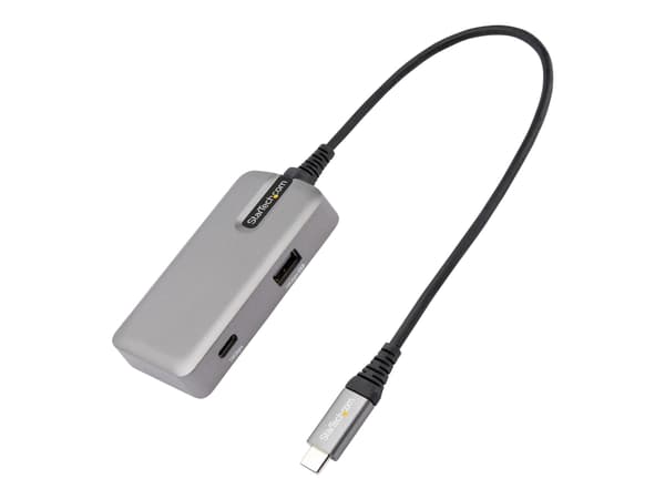 StarTech.com USB C Multiport Adapter, USB-C 4K 60Hz HDMI 2.0, 100W Power Delivery Pass-through (PD 3.0), 3-porttinen 10Gbps USB Hub, USB Type-C Mini