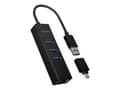 Pikkukuva 1 / 5: ICY BOX IB-HUB1419-LAN, USB 3.2 Gen 1 (3.1 Gen 1) Type-A, RJ-45, USB 3.2 Gen 1 (3.1 Gen 1) Type-A, 5000 Mbit/s, Sort, Alumiini, Gigabit Ethernet