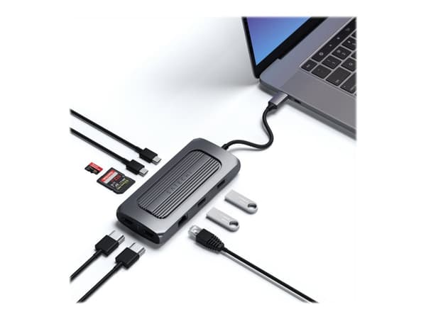 Satechi Multiport MX -sovitin - Telakointiasema - USB-C - 2 x HDMI - GigE