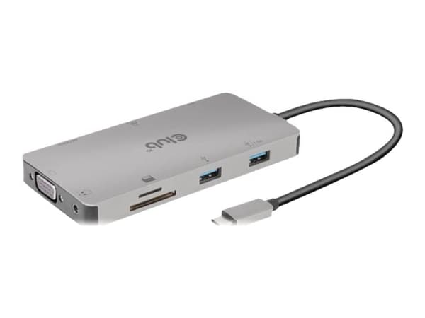 Club 3D USB Gen1 Type-C 9-in-1 -keskitin - Telakointiasema - USB-C - VGA, HDMI - GigE