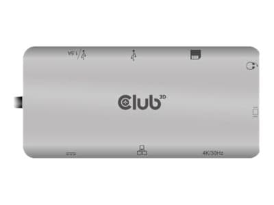 Club 3D USB Gen1 Type-C 9-in-1 -keskitin - Telakointiasema - USB-C - VGA, HDMI - GigE