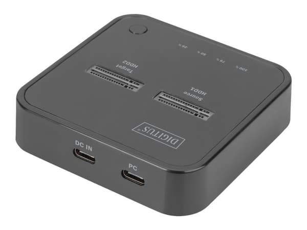 DIGITUS - SSD-dokkestasjon - brønner: 2 - M.2 - M.2 NVMe Card - USB-C 3.2 (Gen 2) - svart