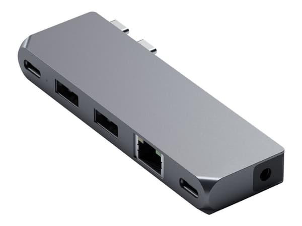 Satechi Pro Hub Mini, Langallinen, USB 3.2 Gen 1 (3.1 Gen 1) Type-C, 96 W, 1000 Mbit/s, Harmaa, Space Gray