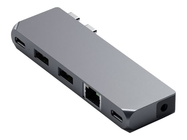 Satechi Pro Hub Mini, Langallinen, USB 3.2 Gen 1 (3.1 Gen 1) Type-C, 96 W, 1000 Mbit/s, Harmaa, Space Gray