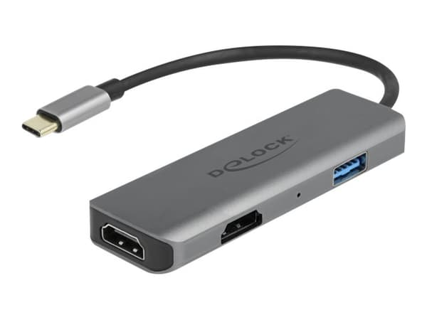 DeLOCK 87780, Langallinen, USB 3.2 Gen 1 (3.1 Gen 1) Type-C, Harmaa, 3840 x 2160 pikseliä, 60 Hz, Alumiini