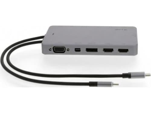 LMP Display Dock 2, Koblet med ledninger (ikke trådløs), USB 3.2 Gen 1 (3.1 Gen 1) Type-C, 100 W, 3,5 mm, 10,100,1000 Mbit/s, Grå
