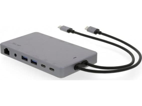 LMP Display Dock 2, Koblet med ledninger (ikke trådløs), USB 3.2 Gen 1 (3.1 Gen 1) Type-C, 100 W, 3,5 mm, 10,100,1000 Mbit/s, Grå