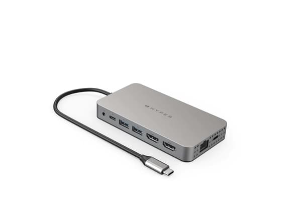 HYPER HDM1H, USB 3.2 Gen 1 (3.1 Gen 1) Type-C, 100 W, Rostfritt stål, MicroSD (TransFlash), SD, 4K Ultra HD, 60 hz