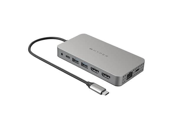 HYPER HDM1H, USB 3.2 Gen 1 (3.1 Gen 1) Type-C, 100 W, Rostfritt stål, MicroSD (TransFlash), SD, 4K Ultra HD, 60 hz