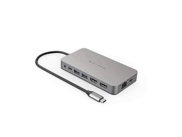 HYPER HDM1H, USB 3.2 Gen 1 (3.1 Gen 1) Type-C, 100 W, Rostfritt stål, MicroSD (TransFlash), SD, 4K Ultra HD, 60 hz