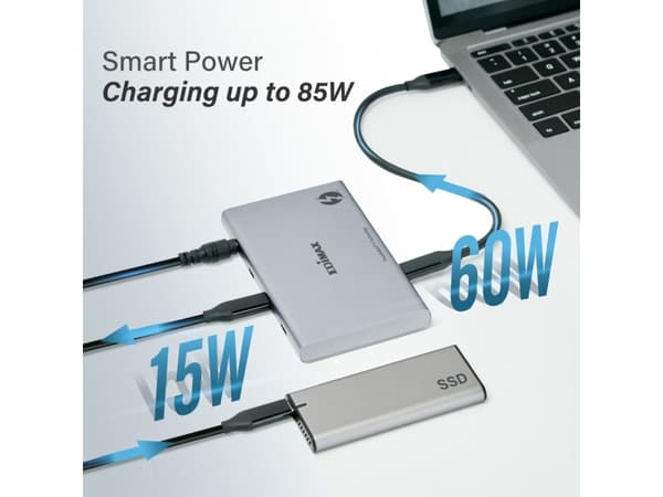 Edimax TD-405BP, Langallinen, Thunderbolt 4, 60 W, 40 Gbit/s, 7680 x 4320 pikseliä, Alumiini