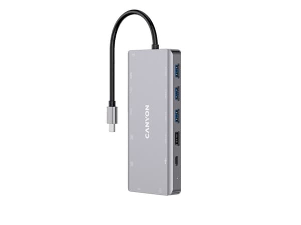 Canyon DS-12, USB 3.2 Gen 1 (3.1 Gen 1) Type-C, 3,5 mm, HDMI, RJ-45, USB 2.0, USB 3.2 Gen 1 (3.1 Gen 1) Type-A, USB 3.2 Gen 1 (3.1 Gen 1) Type-A, USB