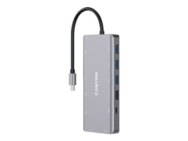 Canyon DS-12, USB 3.2 Gen 1 (3.1 Gen 1) Type-C, 3,5 mm, HDMI, RJ-45, USB 2.0, USB 3.2 Gen 1 (3.1 Gen 1) Type-A, USB 3.2 Gen 1 (3.1 Gen 1) Type-A, USB