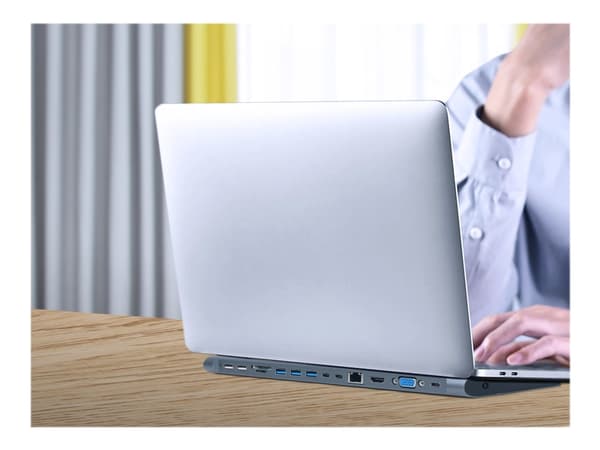 Cablexpert A-CM-COMBO9-01 - Dockningsstation - USB-C 3.1 - HDMI, VGA - 1GbE