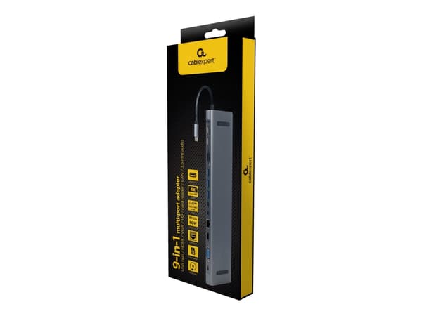 Cablexpert A-CM-COMBO9-01 - Dockningsstation - USB-C 3.1 - HDMI, VGA - 1GbE