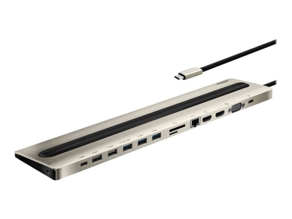 ATEN UH3237-AT kannettavien tietokoneiden telakka ja porttitoistin Langallinen USB 3.2 Gen 1 (3.1 Gen 1) Type-C Musta, Harmaa