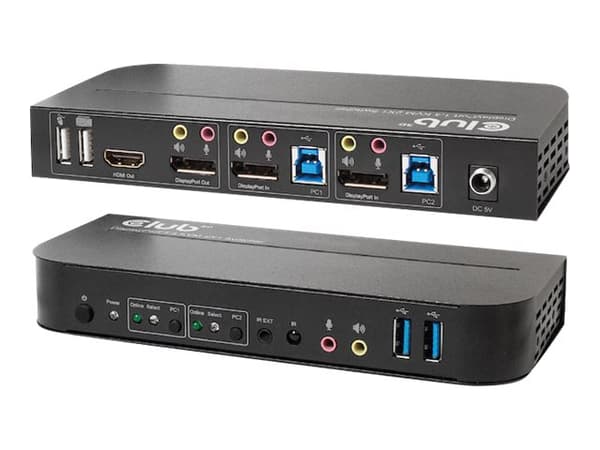 Club 3D CSV-7210 - KVM / lydsvitsj - 2 x KVM/lyd - 1 lokalbruker - stasjonær