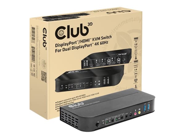 Club 3D CSV-7210 - KVM / lydsvitsj - 2 x KVM/lyd - 1 lokalbruker - stasjonær