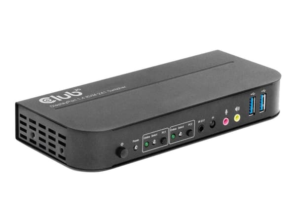 Club 3D CSV-7210 - KVM / lydsvitsj - 2 x KVM/lyd - 1 lokalbruker - stasjonær Sort