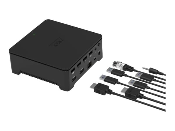 Port Designs 901908-W-EU, Langallinen, USB 3.2 Gen 1 (3.1 Gen 1) Type-A, 10,100,1000 Mbit/s, Musta, 5 Gbit/s, 3840 x 2160 pikseliä