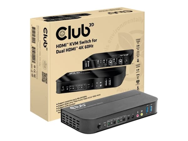 CLUB3D CSV-1382, 4096 x 2160 pikseliä, 4K Ultra HD, 12 W, Musta musta