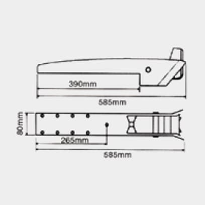 Ankarrulle 1852-Marine, fällbar, 585 x 80 mm, för upp till 20 kg