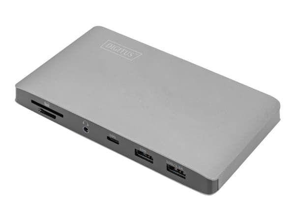 DIGITUS - Dockningsstation - USB-C 3.1 Gen 1 / Thunderbolt 3 - 2 x DP - 1GbE - 120 Watt