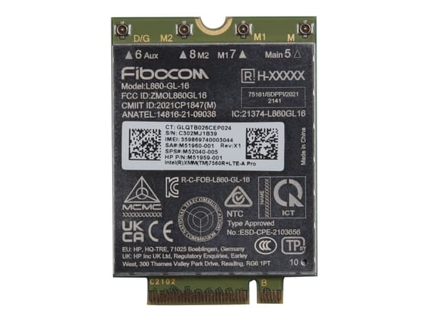 HP XMM 7560 R+ - Trådløs mobilmodem - 4G LTE Advanced Pro - M.2 Card - 978 Mbps