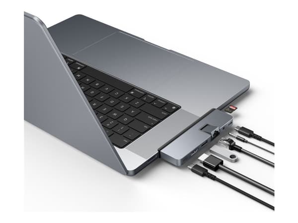 HYPER HD575-GRY-GL, USB 3.2 Gen 1 (3.1 Gen 1) Type-C, 1.4/2.2, 10,100,1000 Mbit/s, Harmaa, MicroSD (TransFlash), 3.5mm, HDMI, RJ-45, Thunderbolt 4, U