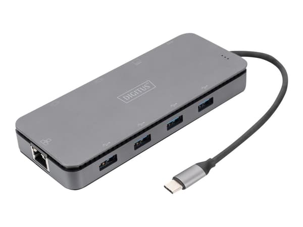 DIGITUS - Telakointiasema - USB-C - VGA, HDMI - GigE