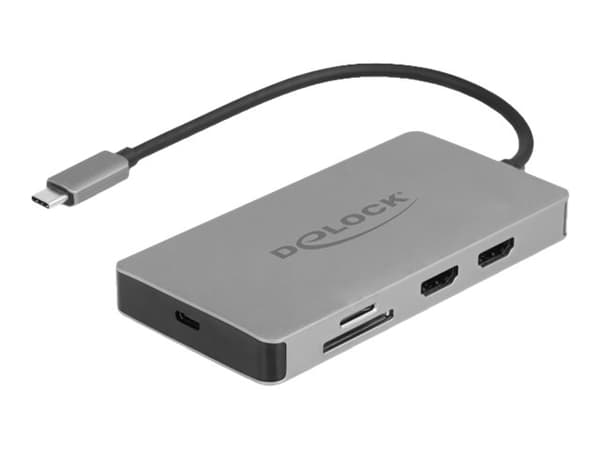 Delock - Telakointiasema - USB-C - 2 x HDMI - GigE