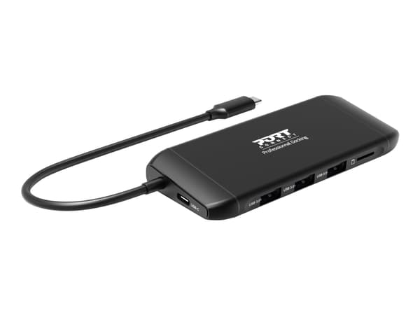Port Designs 901913, USB 2.0 Type-C, HDMI, RJ-45, USB 3.2 Gen 1 (3.1 Gen 1) Type-A, USB Type-C, VGA, MicroSD (TransFlash), 5000 Mbit/s, 60 Hz, 1920 x