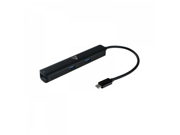 V7 UCMINIDOCK-PT, Dockning, USB 3.2 Gen 1 (3.1 Gen 1) Type-C, 100 W, 10,100,1000 Mbit/s, Svart, 5 Gbit/s