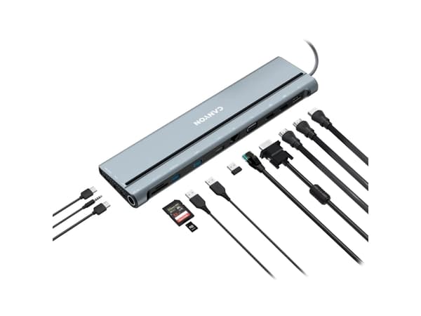 Canyon - Dockningsstation - USB-C - VGA, HDMI, DP - 1GbE