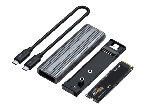 Satechi ST-UCNSEM, SSD-kotelo, M.2, M.2, PCI Express, SATA, Serial ATA II, Serial ATA III, USB-liitettävyys, Harmaa