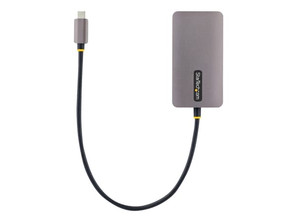 StarTech.com USB C Video Adapter, USB C to HDMI DVI VGA Adapter, Up to 4K 60Hz, Aluminum, Multiport Video Display Adapter for Laptops, Thunderbolt 3/