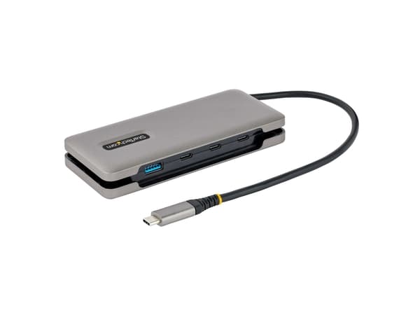 StarTech.com 4-Port USB-C Hub, 1x USB-A and 3x USB-C Ports, USB 3.1 10Gbps, Bus Powered, USB Type C Hub with 9.8in (25cm) Wrap-Around Cable, Portable
